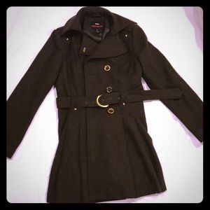 Women’s Olive Brown Wool Blend Pea Coat